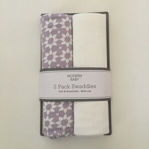 NEW Baby Blankets Newborn (0-3M) Purple & White Soft Poly/Spandex | Modern Baby